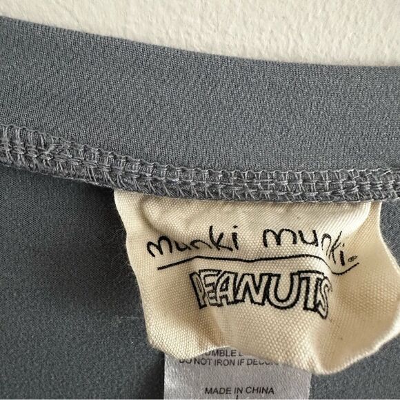 Munki Munki Snoopy Gray Long‎ Sleeve Shirt Pajama Top Boo Halloween Women’s L - Picture 3 of 6